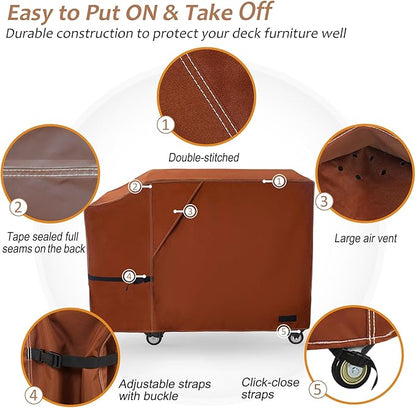 NettyPro Griddle Cover for Blackstone 28" Griddle with Single Shelf, Waterproof Heavy Duty 2 Burner Flat Top Gas Grill Cover 28 inch Cooking Station Camping, Brown