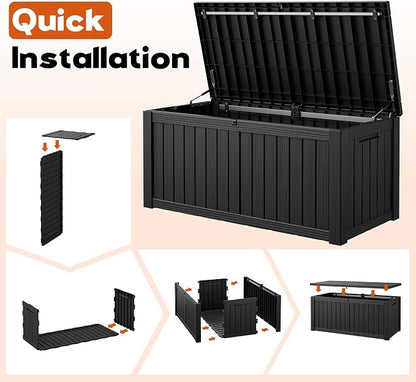 Outdoor Deck Storage Box, Resin Deck Boxes Indoor and outdoor, Waterproof - Image 6