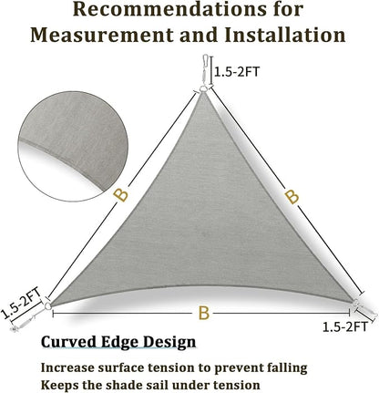 Shade&Beyond Custom Sun Shade Sail 16'x18'x24.1' Triangle Sun Sail Shades Patio - Image 5