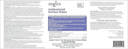 Zogics Antimicrobial Wipes and Wall Mounted Dispenser – No-Touch Wipes Dispenser, Mounts Easily to Wall for Quick Access to Disinfecting Wet Wipes