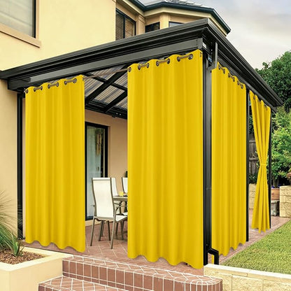 BONZER Outdoor Curtains for Patio Waterproof Thick | Privacy Grommet Light by Bonzer