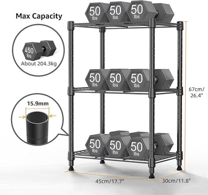 M MZG 450 lbs Steel Storage Shelving 3-Tier Utility Shelving Unit Steel - Image 3