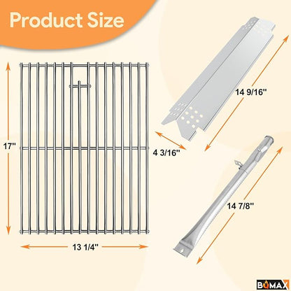 Grill Replacement Parts for Nexgrill 4 Burner 720-0830X, Grill Grate, Grill Burner and Heat Plates for Nexgrill Replacement Parts 4 Burner, Grill Parts Kit for Nexgrill 720-0830X Replacement Parts