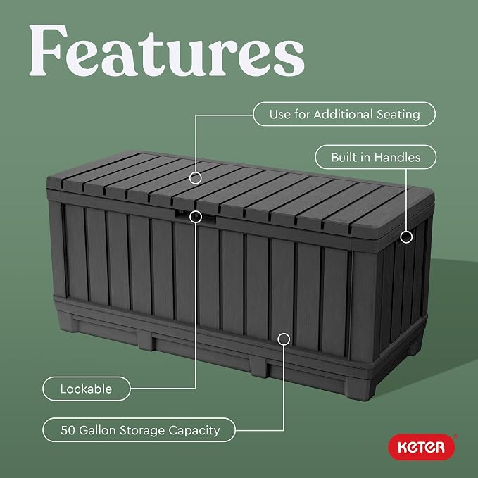 Keter Kentwood 92 Gal Outdoor Storage Box - Image 3