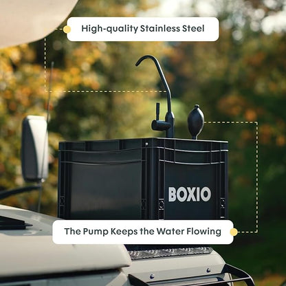 BOXIO - Portable Sink - Compact Mobile Sink for Camping, Garden, Outdoor Events, Worksite, RV, Indoor