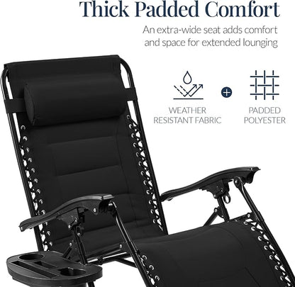 Best Choice Products Oversized Padded Zero Gravity Chair, Folding Outdoor Patio - Image 4