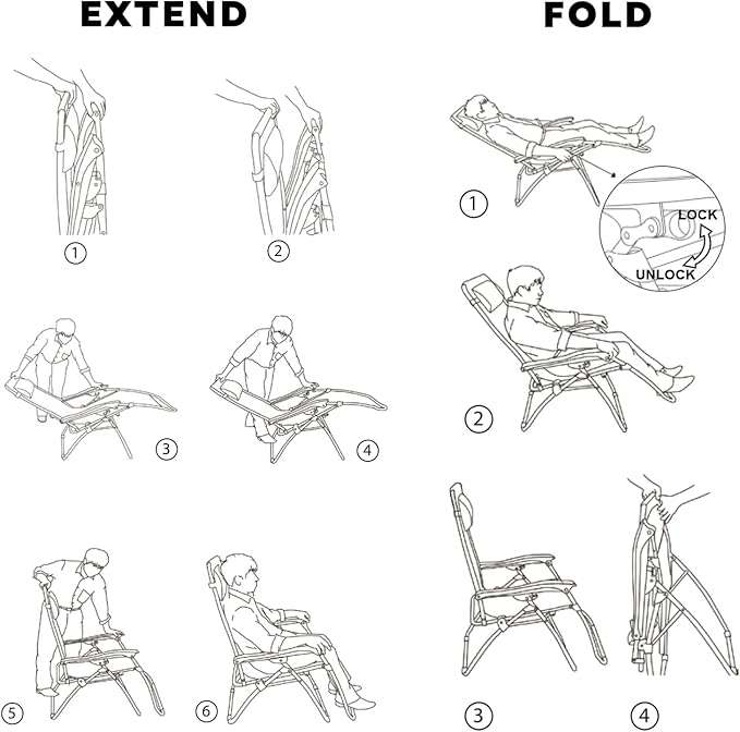 Colegence Oversized Padded Zero Gravity Chair, 400 lb, 0-170° locking recline - Image 5