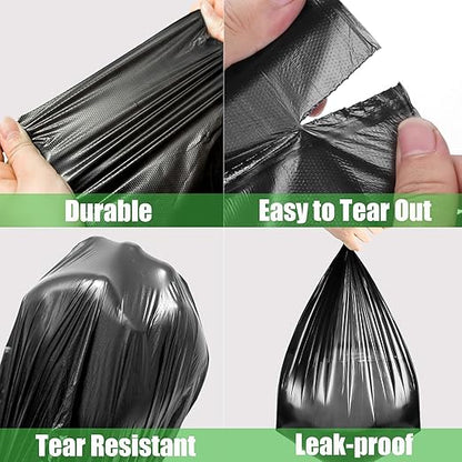 Dog Poop Trash Can Outside, Dog Waste Trash Can with Lid Odor Control for Outdoors - 10L Black, with 100PCS Waste Bags