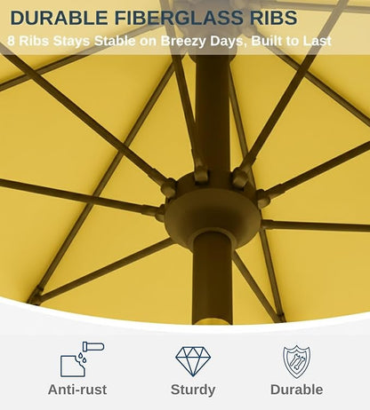 9FT Auto-Tilt Patio Umbrella|Outdoor Market Table Umbrella - Image 4