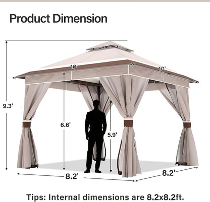 10'x10' Outdoor Gazebo, Metal Frame Heavy Duty Patio Canopy Tent Shelter - Image 2