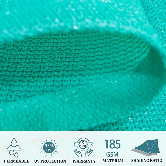 Shade&Beyond 6'x9' Sun Shade Sail Canopy Rectangle, UV Block Breathable Curved - Image 3
