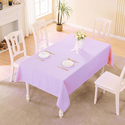 BALCONY & FALCON Rectangle Tablecloth Washable Wrinkle Resistant and Water Proof Table Cloth Decorative Linen Fabric Tablecloths for Dining Parties Kitchen Wedding and Outdoor Use (Lavender, 55x70)