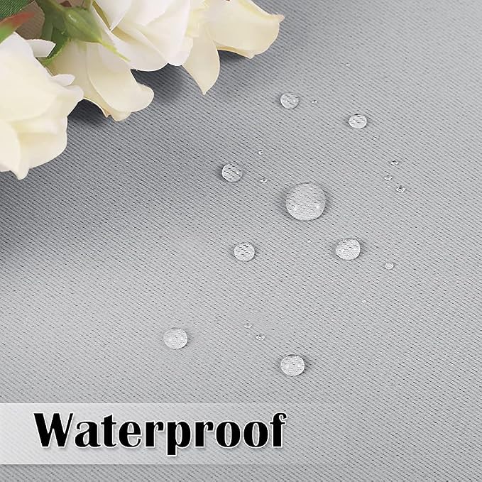 Outdoor Curtains W52 x L108 Inch Silver Grey, 1 Panel | Patio Waterproof - Image 5