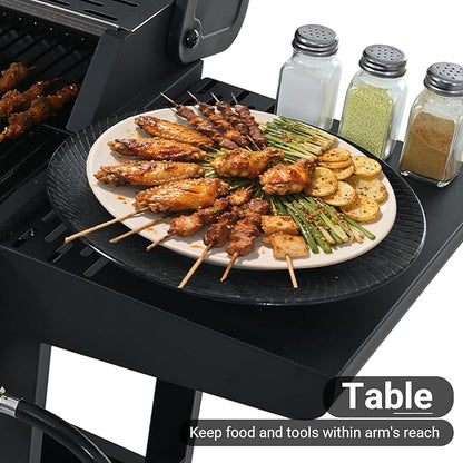 Endark 4-burner | 34,000 BTU all-purpose cast iron bbq grill | Perfect for outdoor cooking, garden, poolside, tailgating and hiking | great for roasting, searing, kebabs