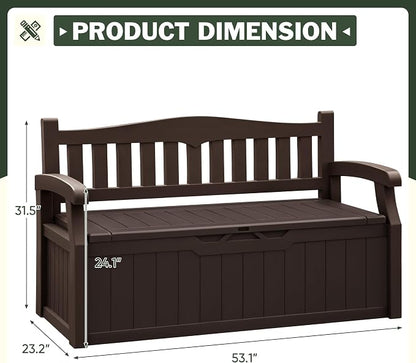 Flamaker 80 Gallon Storage Bench, Deck Box - Image 3