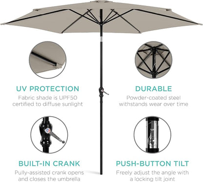 Best Choice Products 10ft Outdoor Patio Umbrella, Outdoor Table Umbrella - Image 5