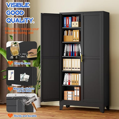 GAIOUS 75'' Tall Metal Garage Storage Cabinet, File Cabinet - Image 3