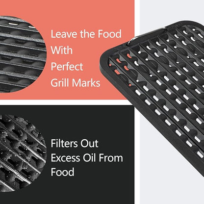 CUSIMAX Smokeless Grill, 1500W Electric Indoor Grill with LED Smart Display & Tempered Glass Lid, Non-stick Removable Plate, Blue