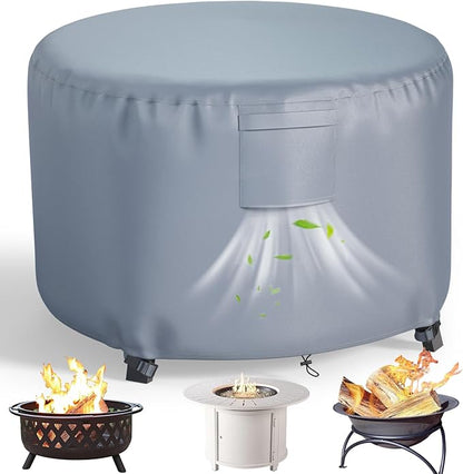 Chinchilla Heavy Duty 48 Inch Round Fire Pit Cover - 100% Waterproof & Weatherproof, Durable All-Season Protection for 45/46/47/48 Inch Propane Fire Pits and Tables