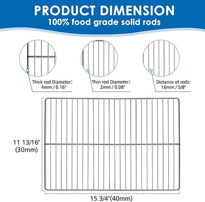 KEESHA BBQ Grill Mesh Metal Stainless Steel Barbecue Grill Grates Replacement - Barbecue Grilling Grid Wire Mesh, Multifunction Cooking Net for Outdoor Grill 2 Pack (15 3/4''*11 13/16'')