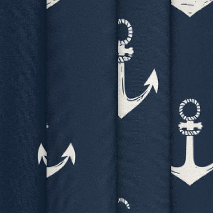 Round Tablecloth Waterproof Table Cloth for Kitchen Dinning Wedding Party Tabletop Decor,Nautical Anchor On Navy Blue Table Cover with Lace Trim,60 Inch