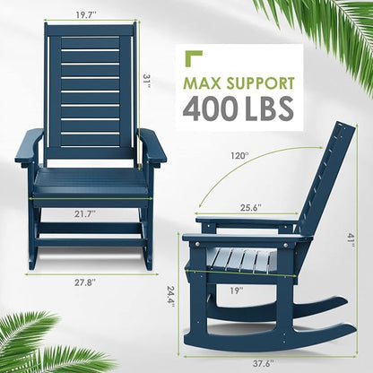 GREENVINES Oversized Outdoor Rocking Chair, HDPE Rocker - Image 3
