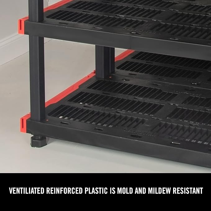 CX Craftsman 4-Tier Heavy Duty Plastic Storage Shelves, Garage Organization | - Image 9