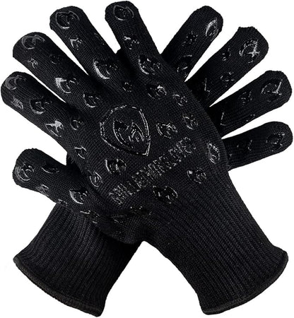 Grill Armor Oven Gloves – 932°F Heat, Fire & Cut Resistant Mitts for BBQ, Grill, Cooking, Grilling, Baking, Smoker & Fire Pit