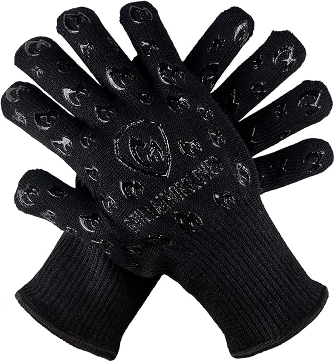 Grill Armor Oven Gloves – 932°F Heat, Fire & Cut Resistant Mitts for BBQ, Grill, Cooking, Grilling, Baking, Smoker & Fire Pit