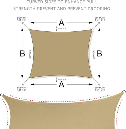 LOVE STORY 16' x 20' Rectangle Sun Shade Sail - Image 7