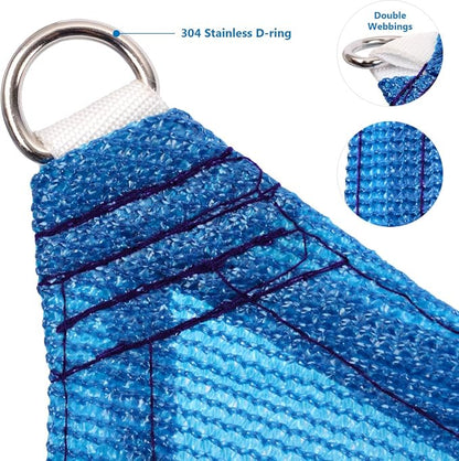 Eden's Decor Straight Flat-Edged 8' x 14' Blue Sun Shade Sail Rectangular - Image 2