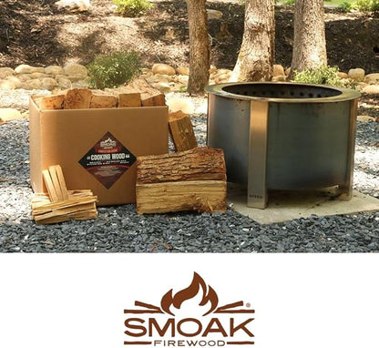 Smoak Firewood 12inch Length Premium Cooking Wood & Firewood Logs - Used for Grills, Smokers, Pizza ovens, stoves, firepits or fireplaces - USDA Certified Kiln Dried Maple- 12in Pieces (36-41lbs)