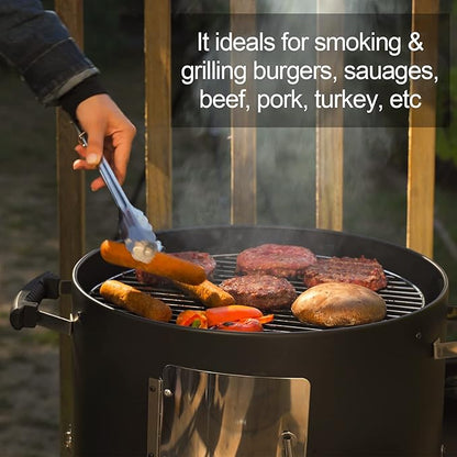 Charcoal BBQ Grill, Heavy Duty 3-in-1 Barbecue Smoker Grill for Garden Camping Outdoor Cooking and Grilling