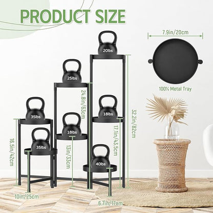 iDavosic.ly Plant Stand Indoor Outdoor, 7 Tier Metal Corner Shelf, Folding - Image 2