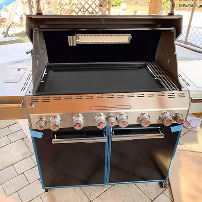 Full Size Griddle for Weber Summit 600 Series, Flat Top Griddle for Summit E/S 640/650/660/670 Gas Grills with a Smoker Box, Replacement Parts for Weber 67552