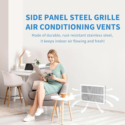 20x12 Return Air Grille (Duct Opening Size), Air Return Vent Cover, AC Vent Cover, Cold Air Return Vent Cover, Flat Return Air Grilles, Outer Dimensions:21.75"W x 13.75"H (20"W x 12"H, Duct Opening)