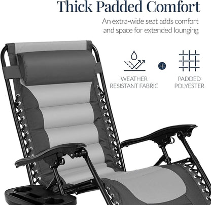 Best Choice Products Oversized Padded Zero Gravity Chair, Folding Outdoor Patio - Image 5