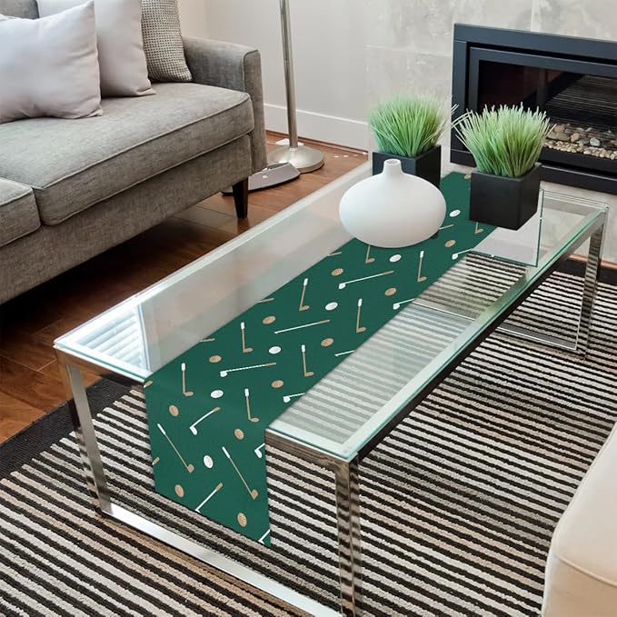 Golf Club Golf Ball Table Runner Kitchen Dining Table Runner 13*36in Table Center Decor for Indoor Outdoor Home Holiday Party