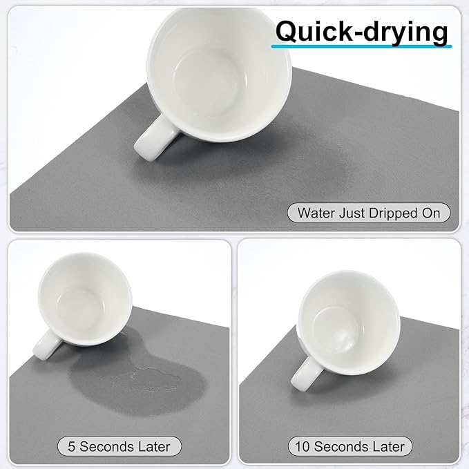 uxcell Silicone Mats for Kitchen Counter, 35.4" x 23.6" Non-Slip Countertop Protector Mat Heat Resistant Coffee Mat Waterproof Table Placemat, Gray