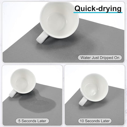 uxcell Silicone Mats for Kitchen Counter, 15.7" x 11.8" Non-Slip Countertop Protector Mat Heat Resistant Coffee Mat Waterproof Table Placemat, Gray