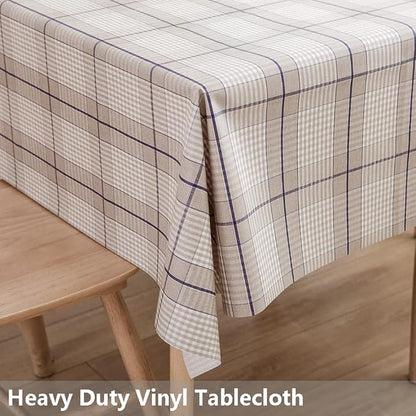 TruDelve Heavy Duty Vinyl Table Cloth for Kitchen Dining Tables Wipeable PVC Tablecloth for Rectangle Table (54'' x 84'', Lattice-3)
