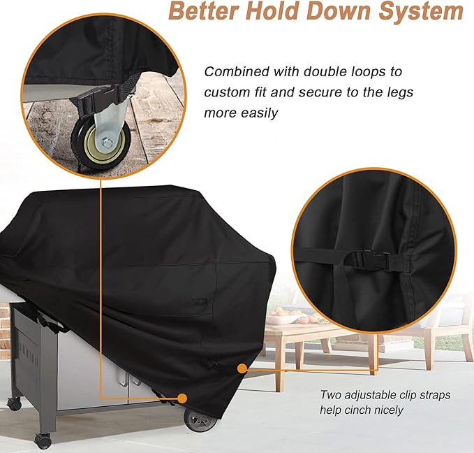 NettyPro Grill Cover for Outdoor Grill 44 inch Waterproof Heavy Duty Gas BBQ Cover for Outside Weber, Char-Broil, Brinkmann, Jenn Air, Nexgrill 2 Burner Barbecue, Black