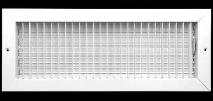 18"w X 6"h Adjustable AIR Supply Diffuser - HVAC Vent Cover Sidewall or Ceiling - Grille Register - High Airflow - White [Outer Dimensions: 19.75"w X 7.75"h]