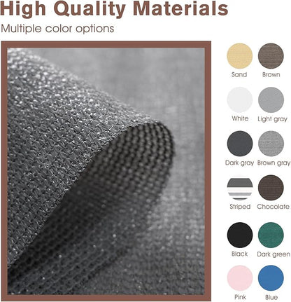 Sunny Guard Customized 3.3'x15' Drak Grey Balcony Privacy Screen,180 GSM Apartments Railing Fence Cover,Heavy Duty Mesh Windscreen for Deck,Outdoor,Backyard,Patio