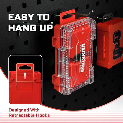 74Pieces Impact Screwdriver Bits Set, Magnetic S2 Steel Phillips/Slotted/Square/Torx Insert Power Bits Tips, Impact Bit Holder with Red Storage Box Case