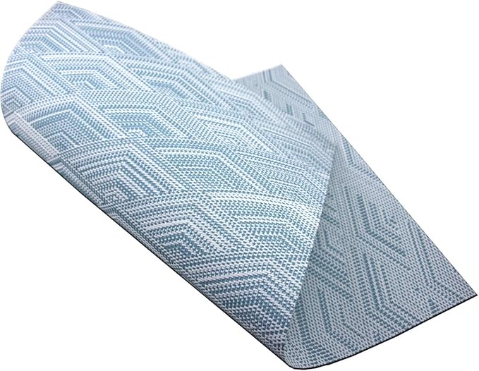 Druable Placemats Set of 4, Plastic Heat-Resistant Non-Slip Vinyl Place Mats Washable Easy to Clean 18"x12" Placemats for Indoor Outdoor Table Decor (Blue)