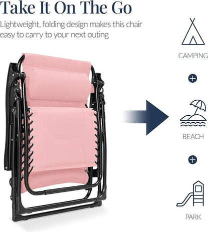 Best Choice Products Oversized Padded Zero Gravity Chair, Folding Outdoor Patio - Image 5