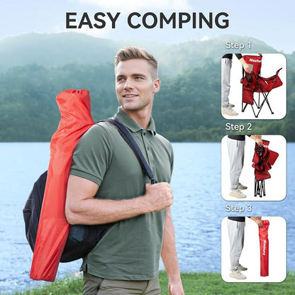 Nazhura 2 Pack Outdoor Camping Chairs Folding/Foldable/Portable - Image 6