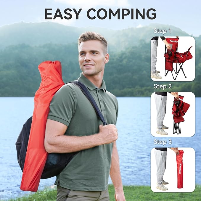 Nazhura 4 Pack Outdoor Camping Chairs Folding/Foldable/Portable - Image 5