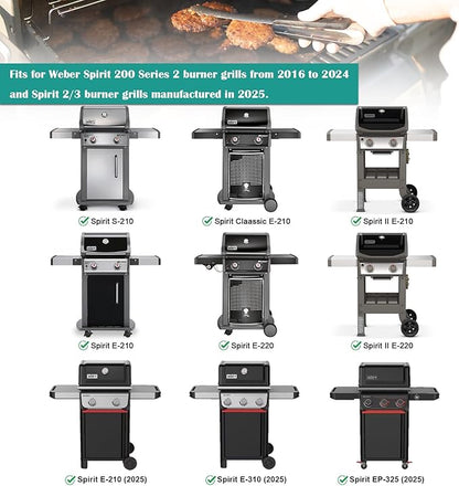 Full-Size Griddle Inserts for Weber Spirit 200 Series, Flat Top Grill Griddle for Weber GS4 Spirit I & II E-210 E-220 S-210 S-220 Gas Grill, Rectangular Griddle Replace for 7637 Grate